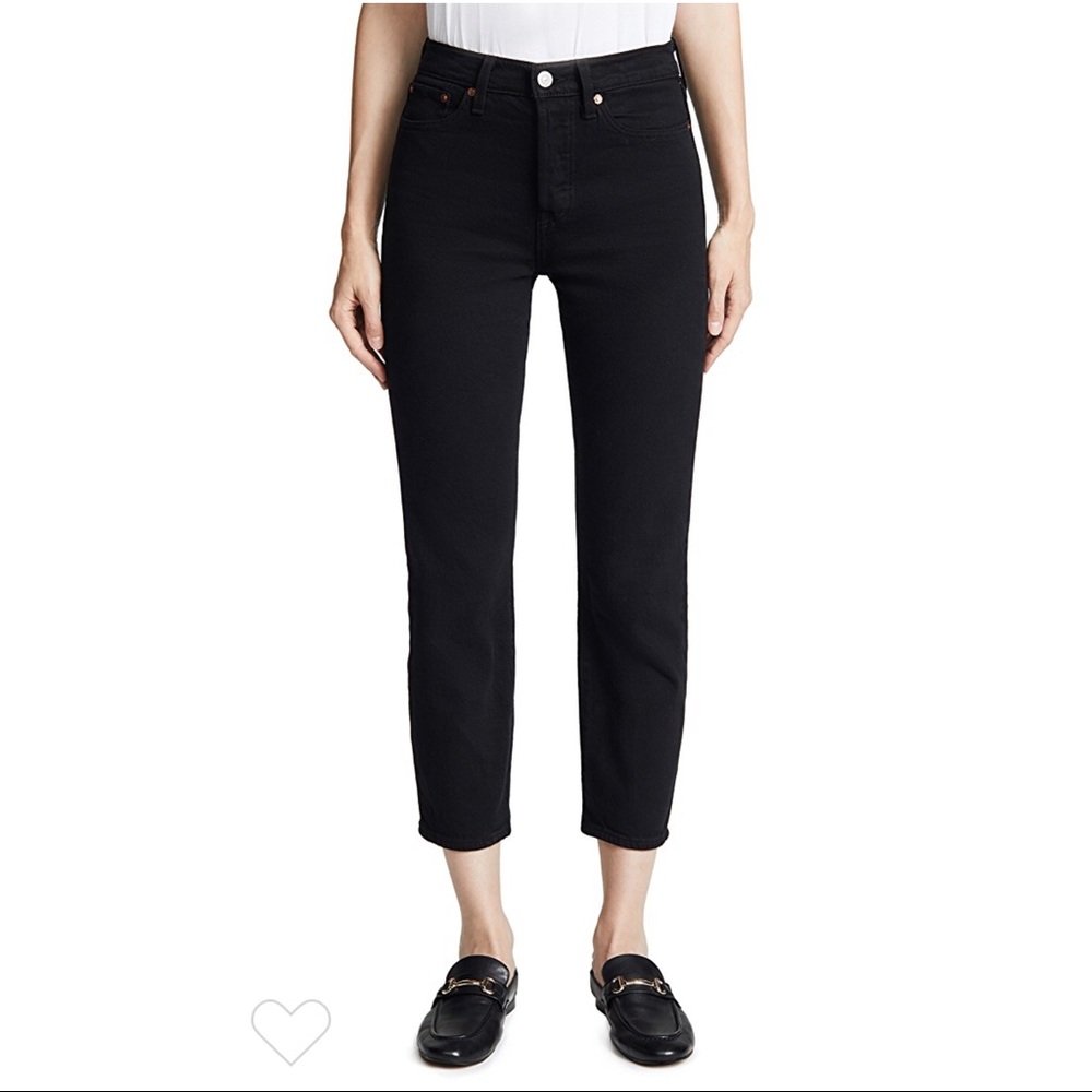 Levi’s wedgie straight black jeans